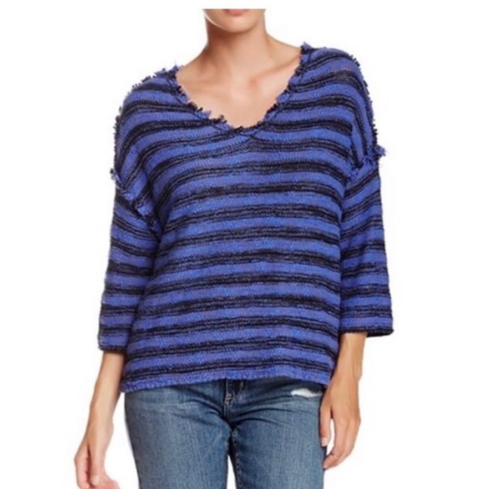 Free People Oversized knit Stripe Pullover Sweater